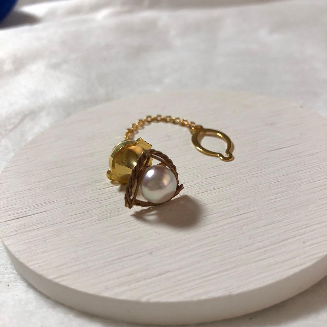 本真珠 タイタック K18 ネクタイピン - メルカリ