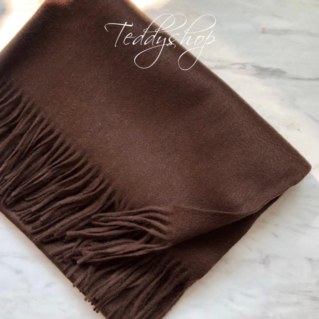 極上カシミヤ100%☆大判 ストール☆チョコレート Merfirge 爆買 ストール カシミヤ100%【名入れ刺繍可】カシミヤ