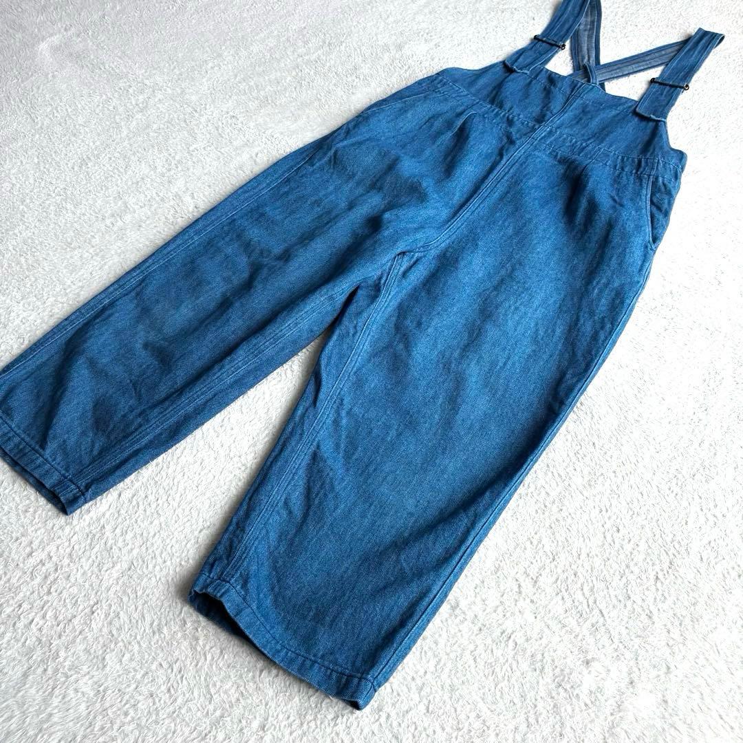 美品 ネストローブ nestRobe リネン混デニムサロペット オーバーオール