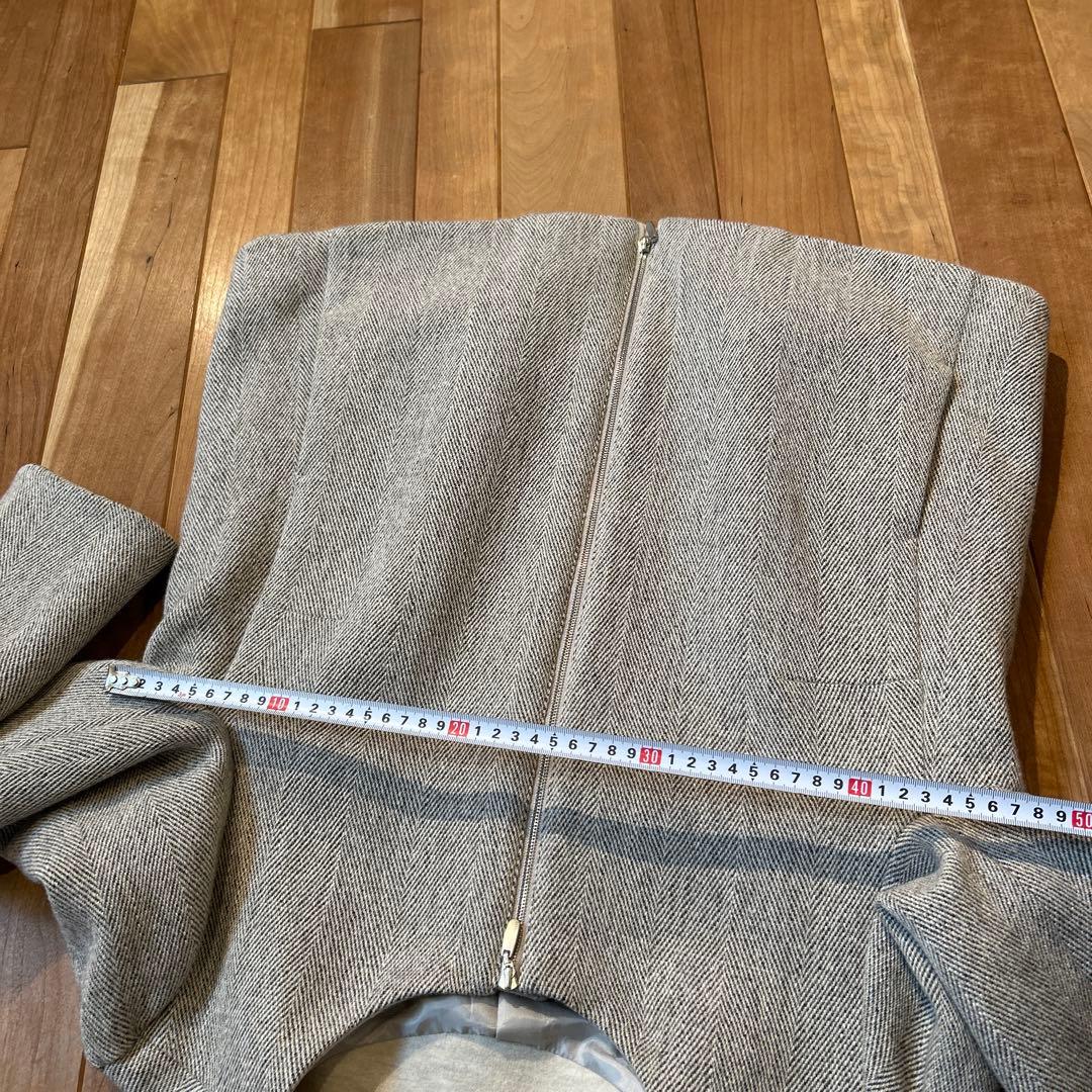 売り切り価格 blancvert ノーカラー ジャケット グレー - メルカリ