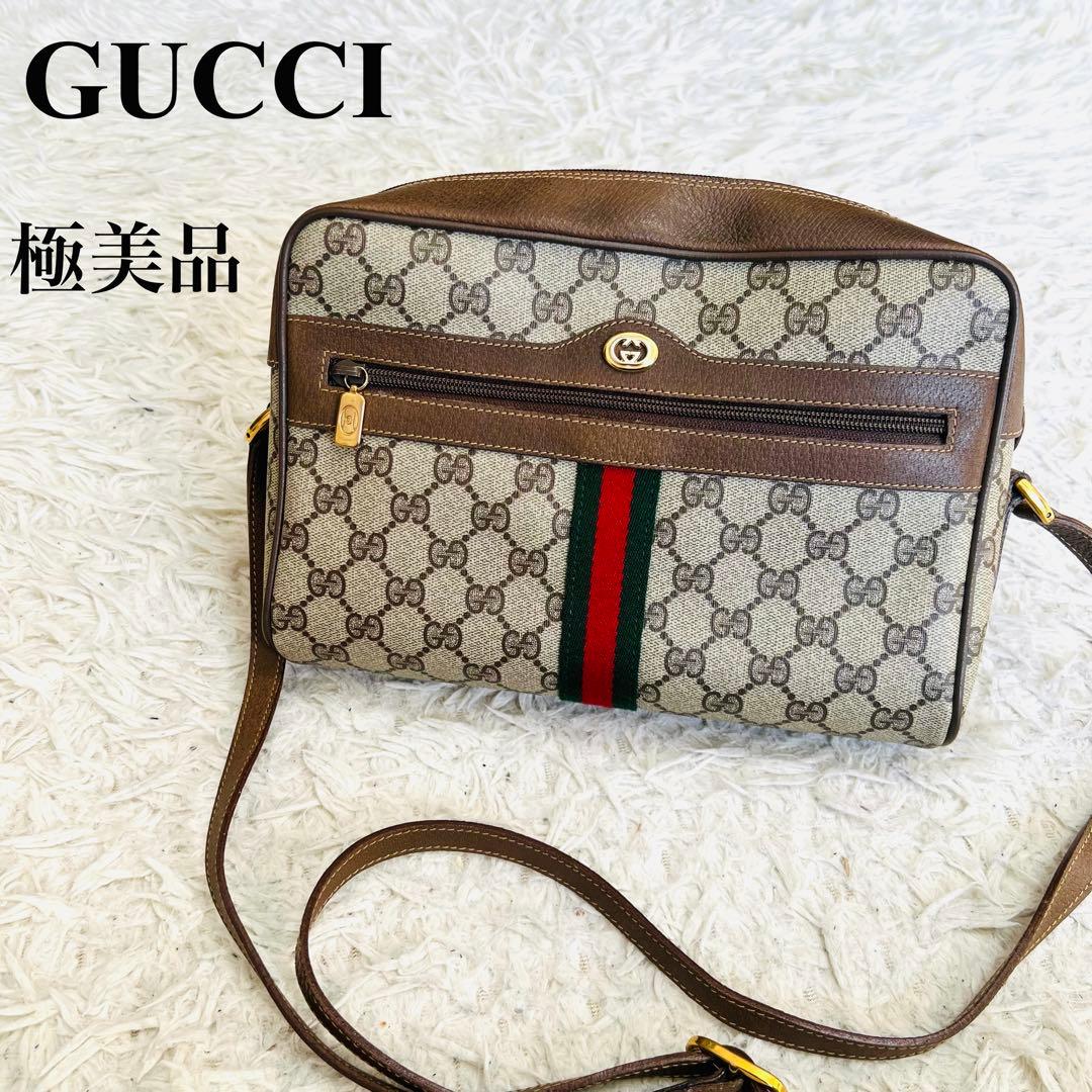 【極美品】GUCCI グッチ　ショルダーバッグ　GG柄　シェリーライン　PVC GUCCI（グッチ） オールドグッチ シェリーライン ショルダーバッグ