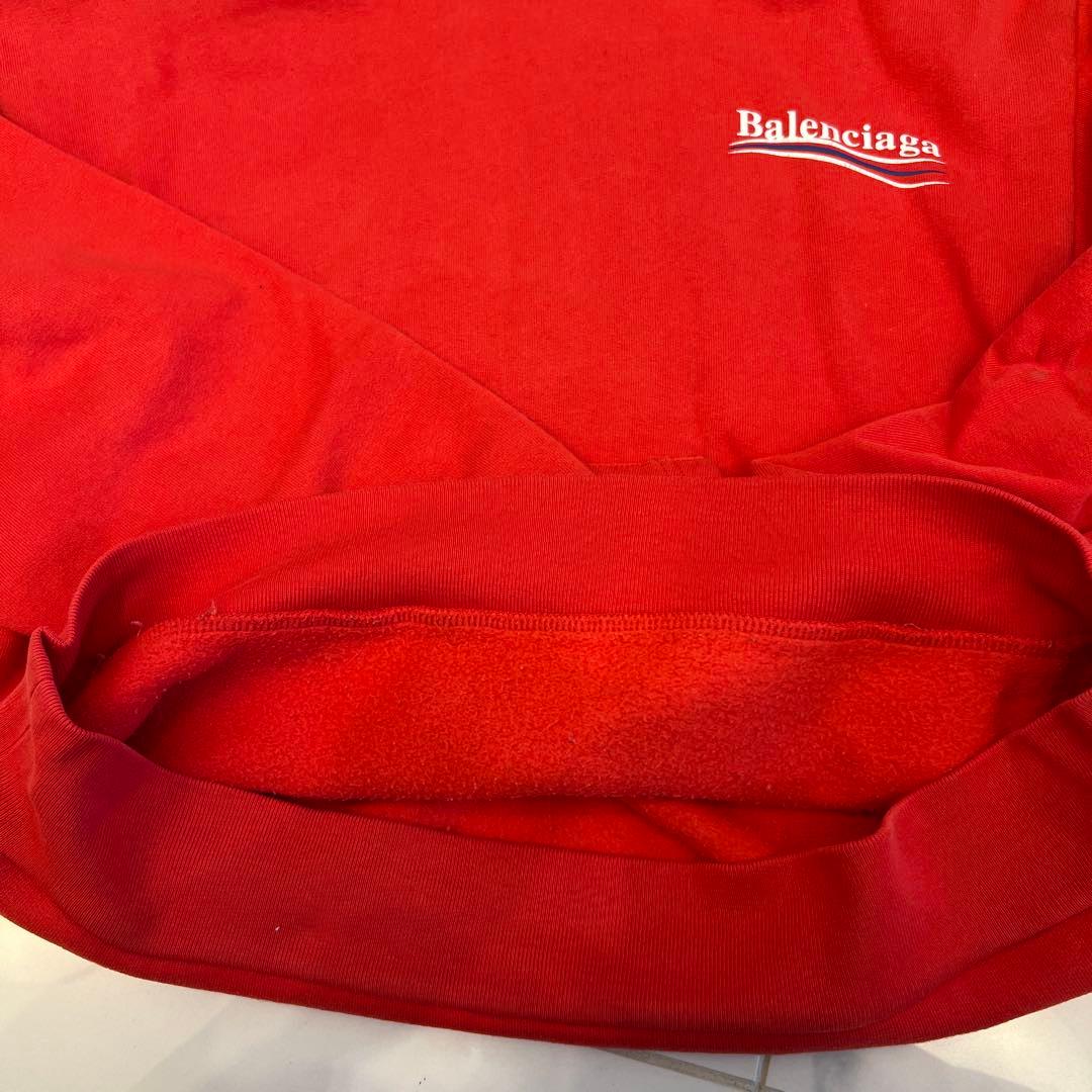 バレンシアガ パーカー プルオーバー 背面ロゴ 表記10レッド - メルカリ