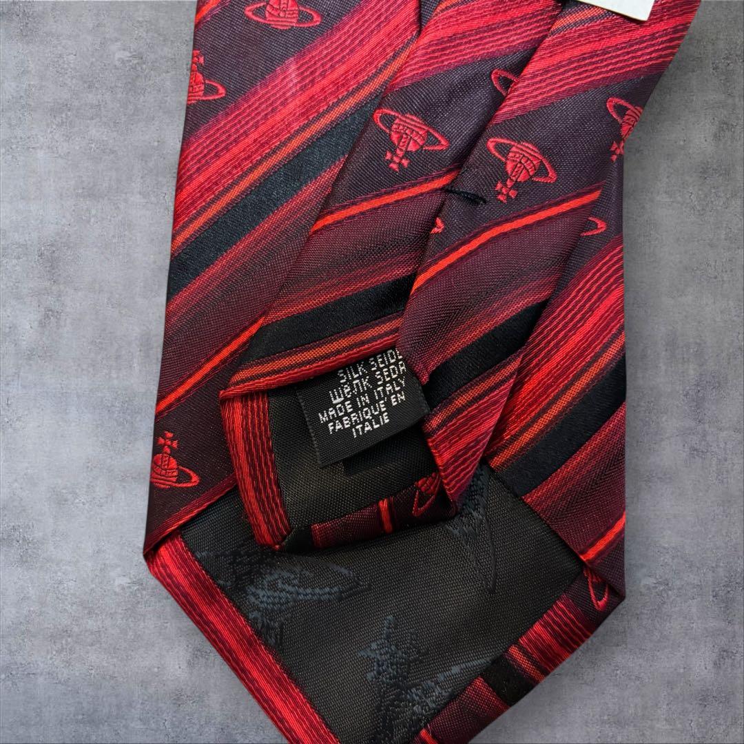 人気 Vivienne Westwood ネクタイ ストライプ オーブ柄 赤 - メルカリ