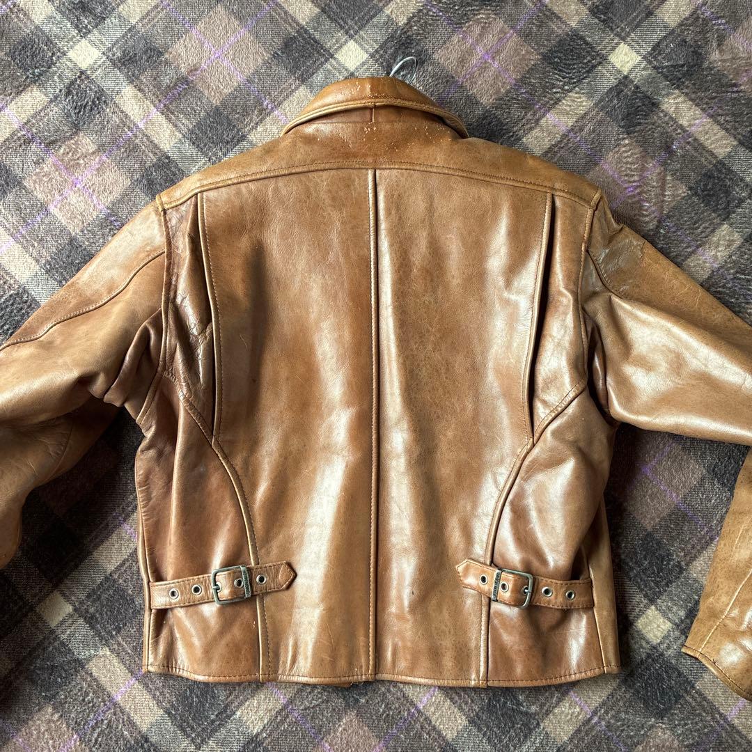 BLUE CROSS ヴィンテージ 革ジャン 38 ブラウン - メルカリ