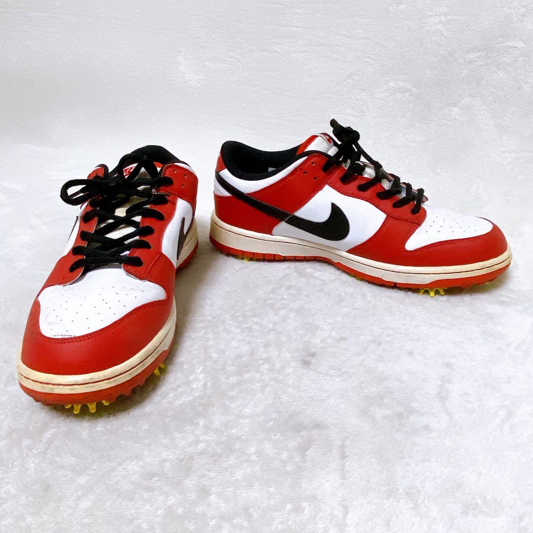 希少　ナイキ　ダンクロー　シカゴ　ゴルフシューズ　27.5cm　レッド　ホワイト