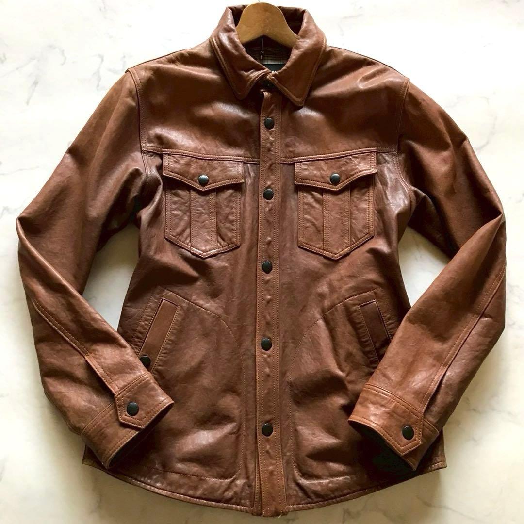 美品✨バーバリーブラックレーベル レザージャケット チェック 羊革