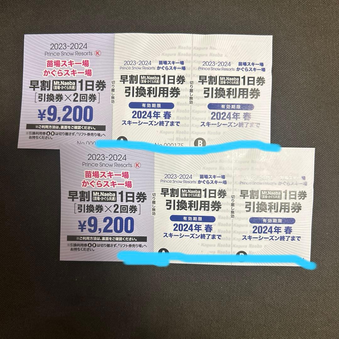 苗場・かぐらスキー場共通1日リフト券2回分(2名)