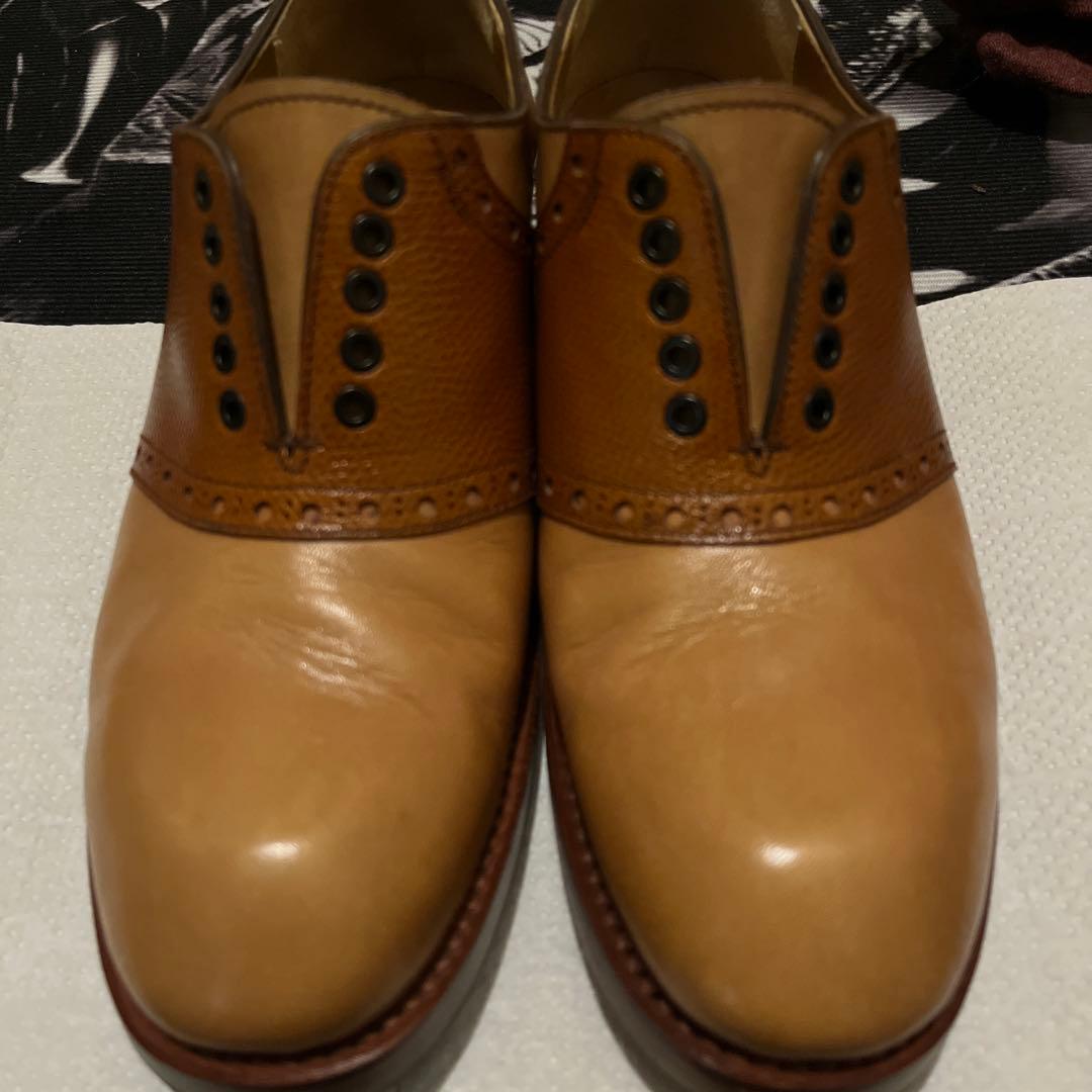 美品　ショセ　23.5cm サドルシューズ　PC-5076　キャメル×ブラウン