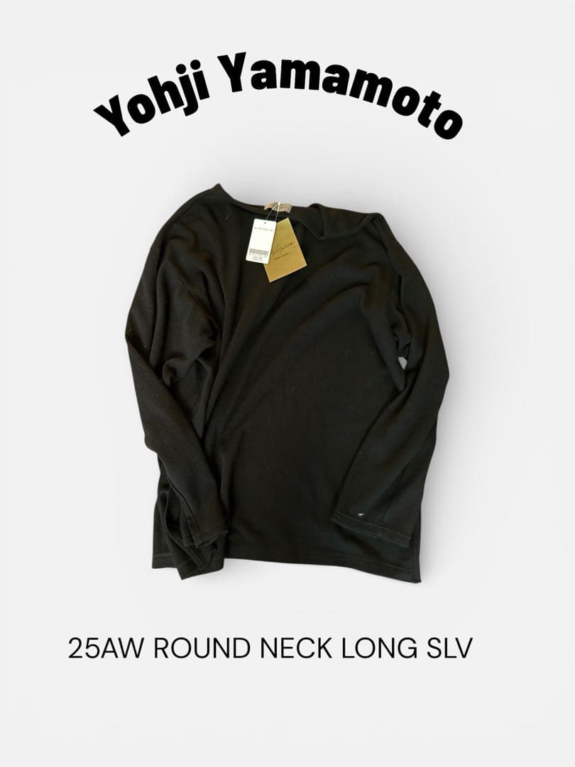 トップス Yohji Yamamoto 25AW ROUND NECK LONG SLV COTTON SINGLE JERSEY ROUND NECK LONG SLV T(FREE SIZE Black): Yohji