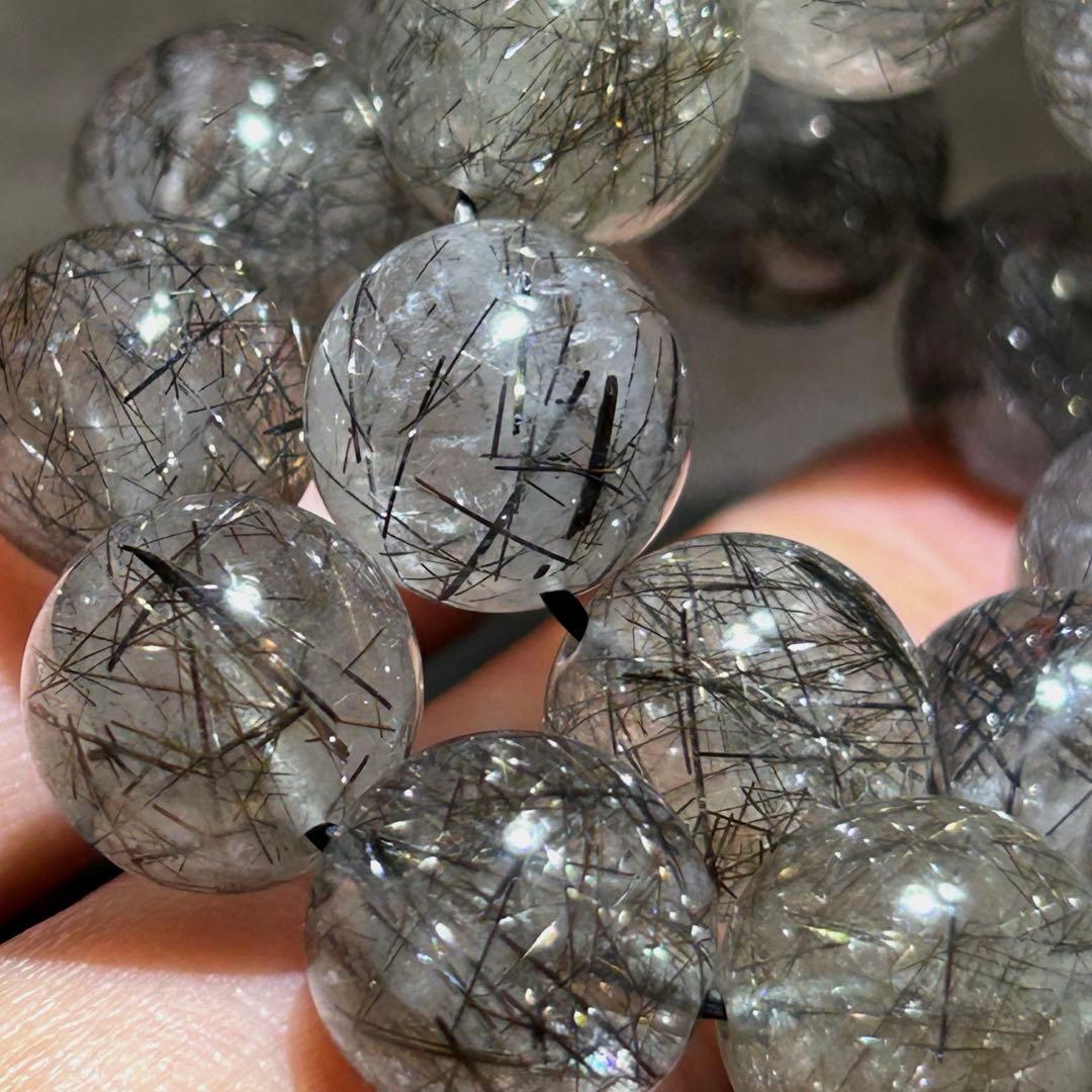 ☆ KEN$UKE。様福徳弁天秘宝④！極美！プラチナ　ブラック　ルチル　ブレス