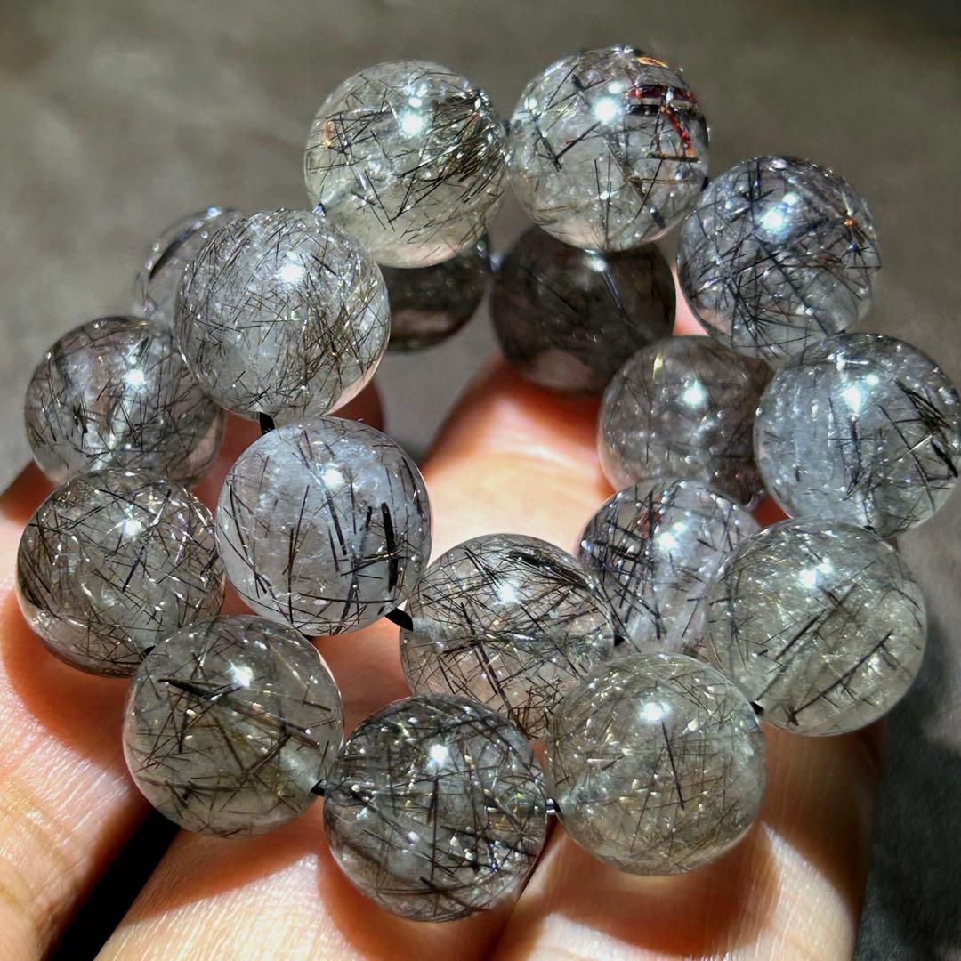 ☆ KEN$UKE。様福徳弁天秘宝④！極美！プラチナ　ブラック　ルチル　ブレス