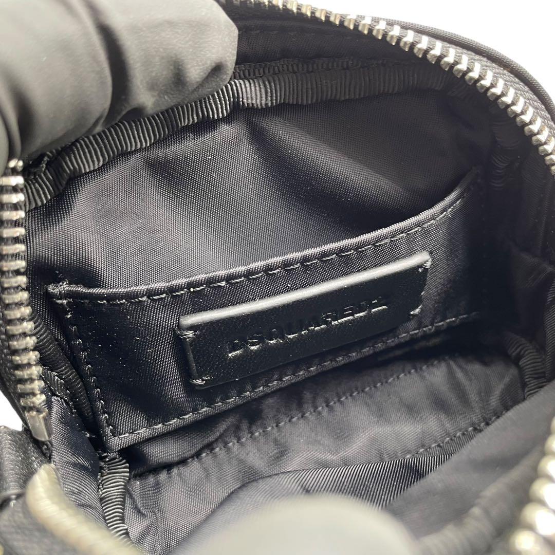 未使用 DSQUARED2 ブラック コインケース マルチポーチ ロゴプレート