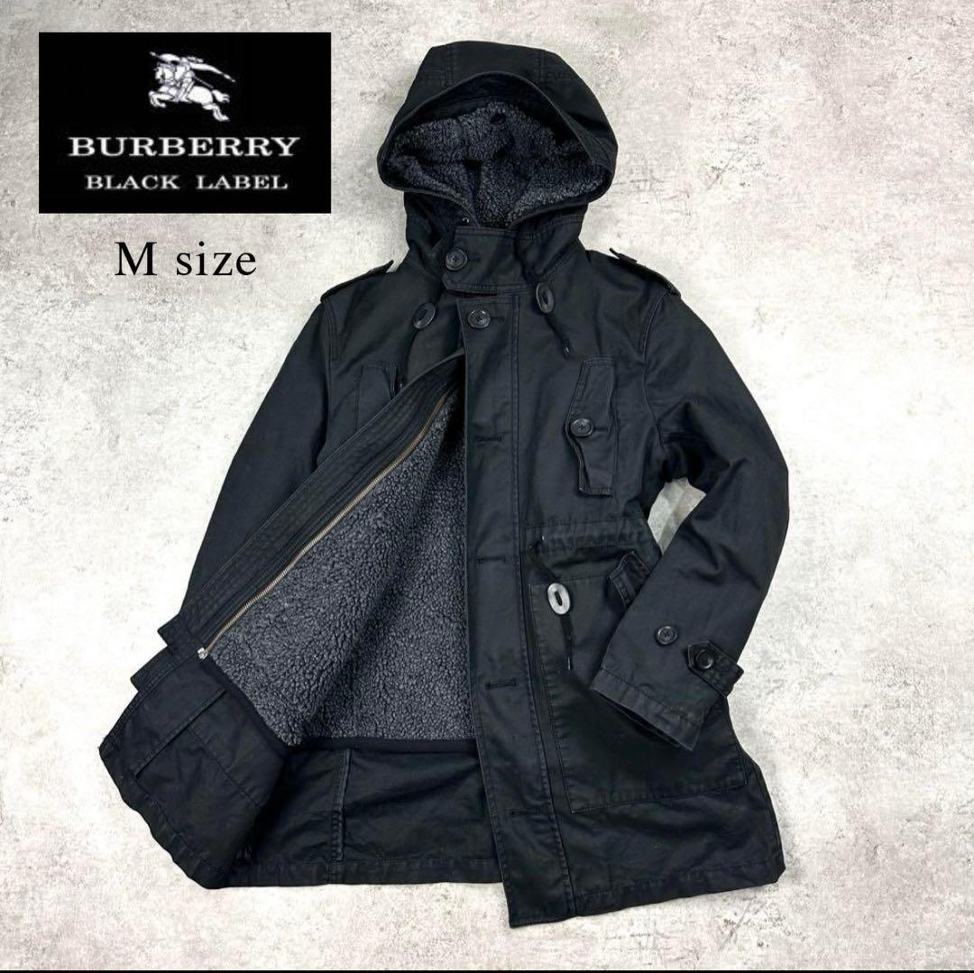BURBERRY BLACK LABEL モッズコート M 3Way 黒 中古・古着通販】BURBERRY BLACK LABEL (バーバリーブラックレーベル