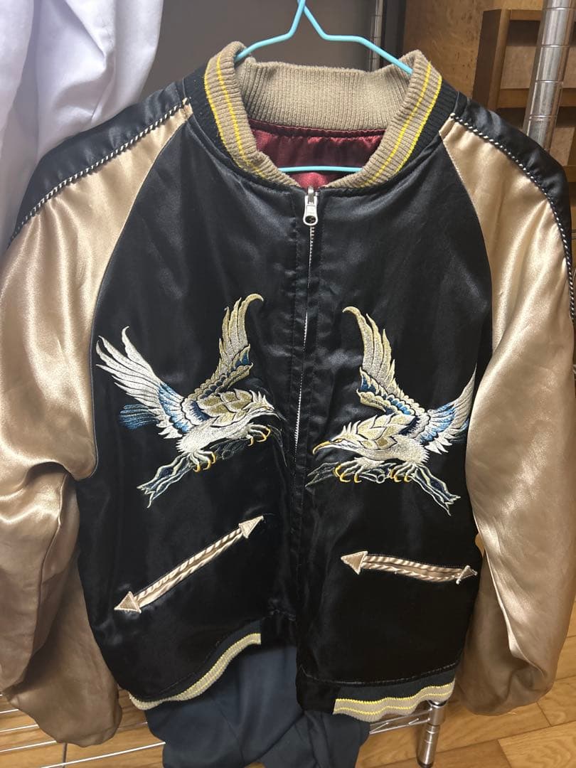 鷲刺繍 スカジャン 日本地名入り　値下げ可能です Amazon.co.jp: スカジャン 鷹 富士 刺繍 松 JAPAN ネイビー : ファッション