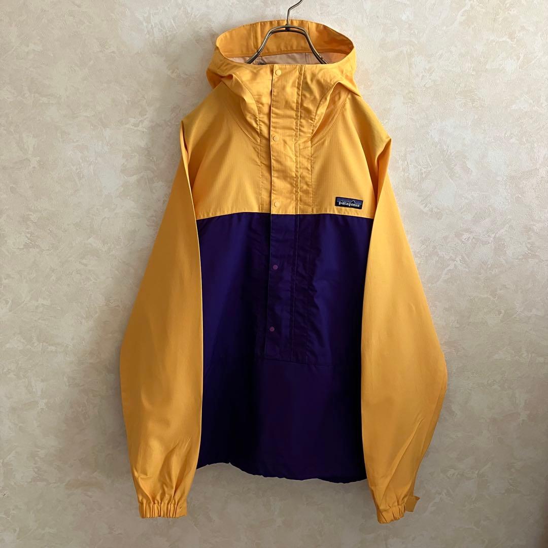 極美品 90's パタゴニア ニューマティック アノラックパーカー 黄紫 L