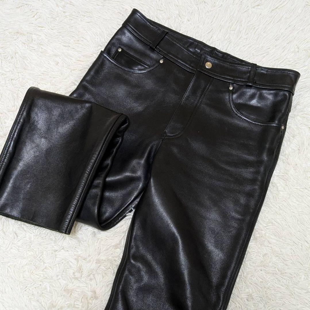 ✨美品✨ ハーレーダビッドソン レザーパンツ 34インチ 本革 大きめ