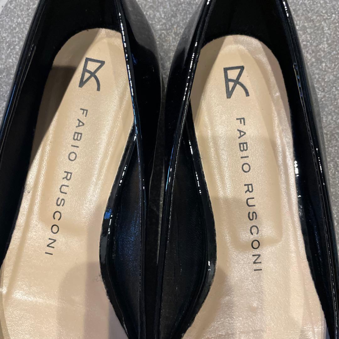 美品 FABIO RUSCONI ブラック フラットシューズ36 - ○ファビオ