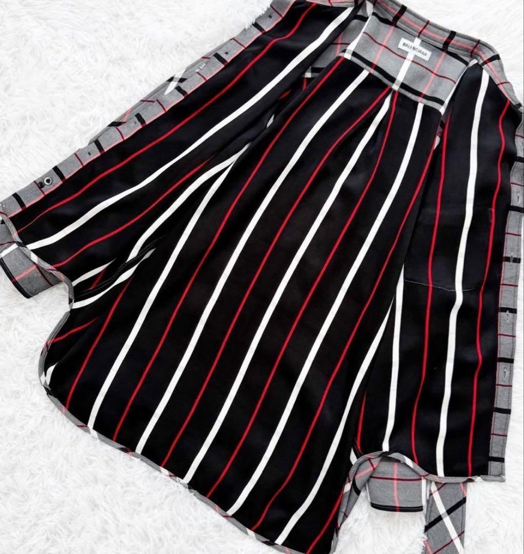 ☆BALENCIAGA チェック柄リボン付きシャツ☆ - メルカリ