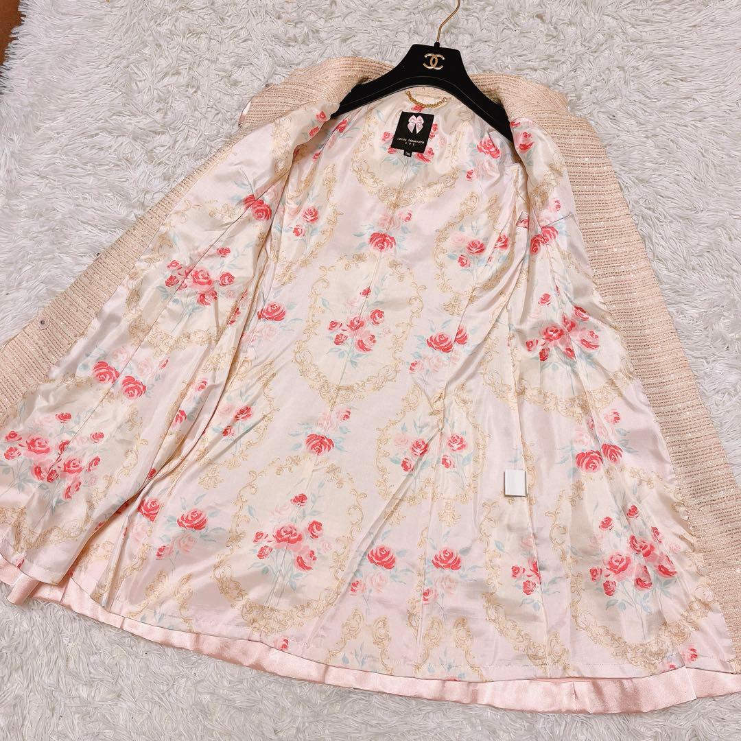 ジーザスディアマンテ レース リボン コート 春 プティ トリアノン ピンク