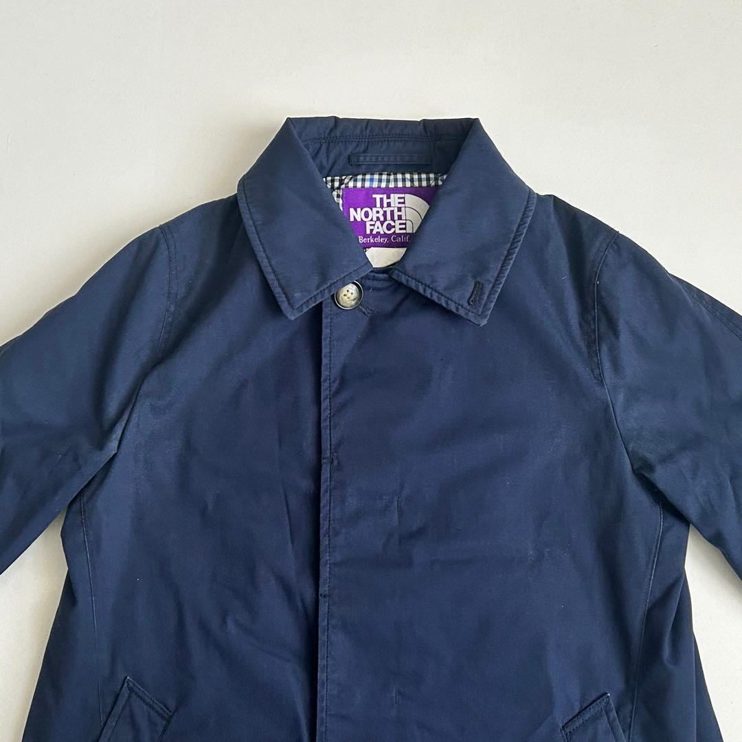 ザノースフェイス パープルレーベル ステンカラーコート 紺 ネイビー