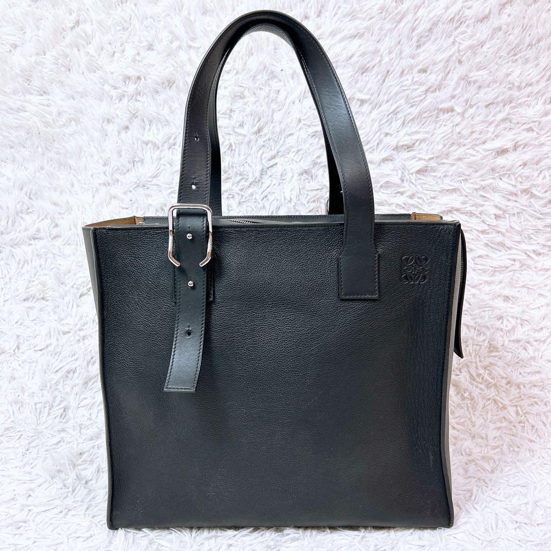 ロエベ トートバッグ バックル ジッパートート ソフトグレインカーフ