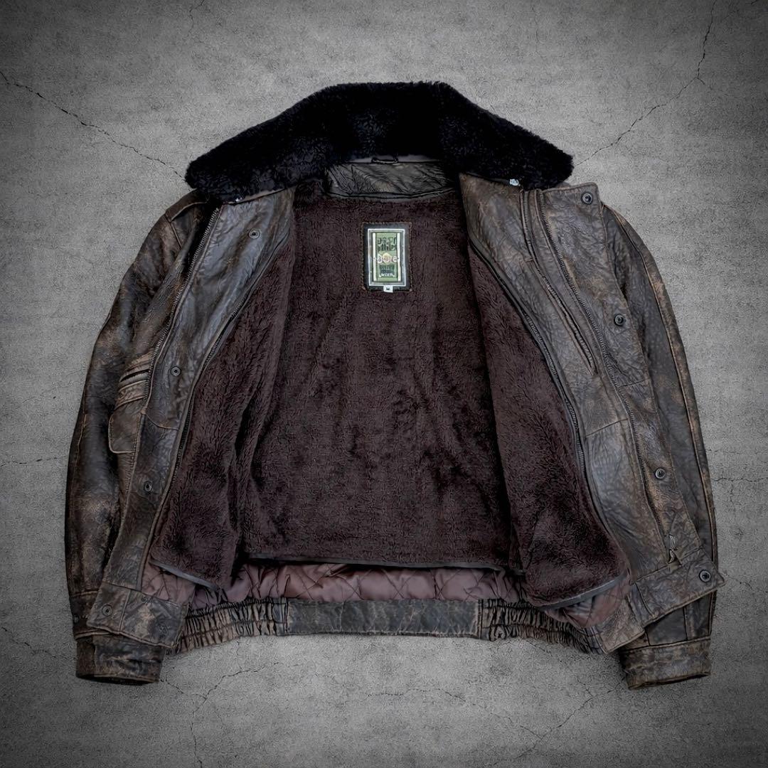 羊革】90s vintage leather jacket g1 a2 短丈 - メルカリ