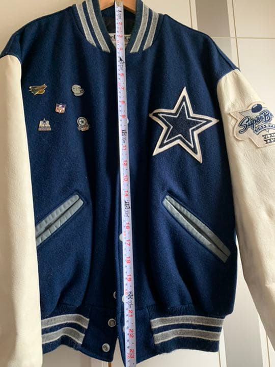 超レア NFLダラスカウボーイズ 袖革スタジャン ピンバッジ付 - メルカリ