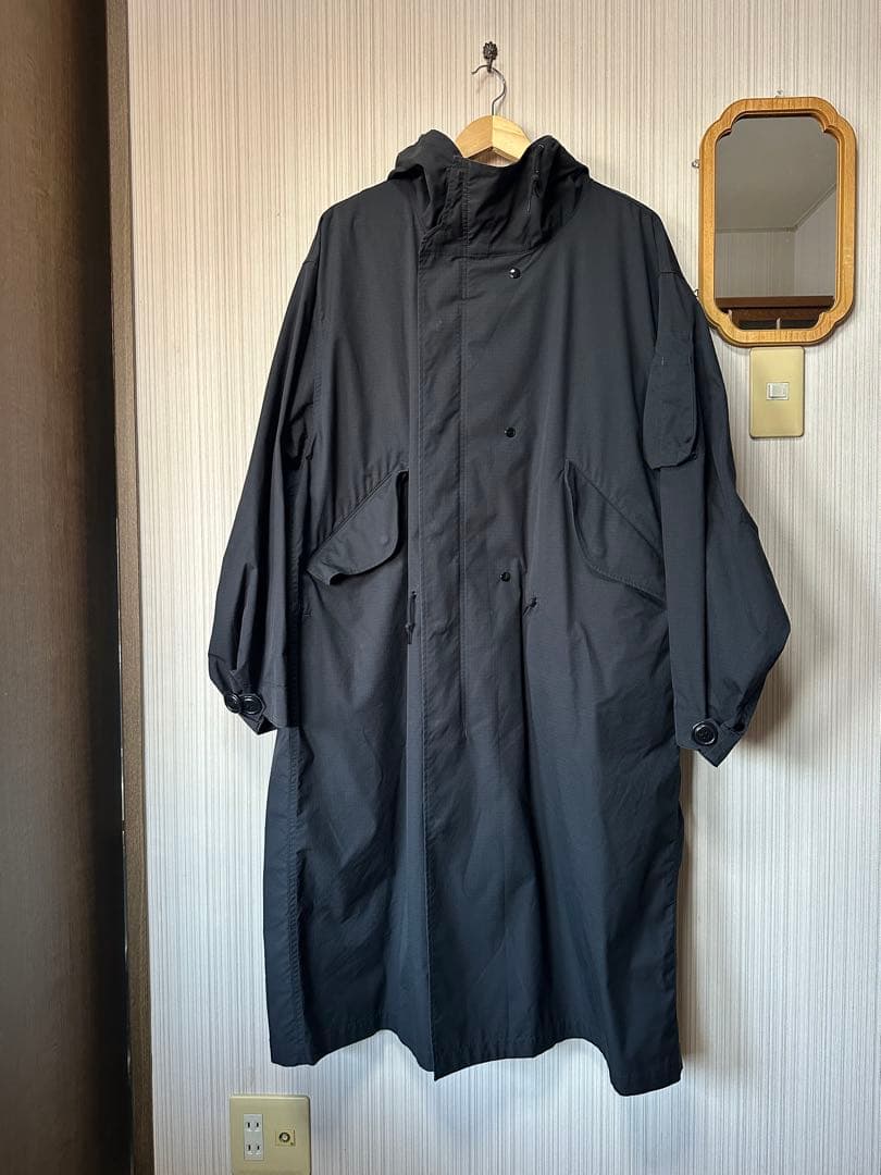 ブラックモッズコート フード付き オールウェザーモッズコート《All Weather-Tex》 (7442721-06