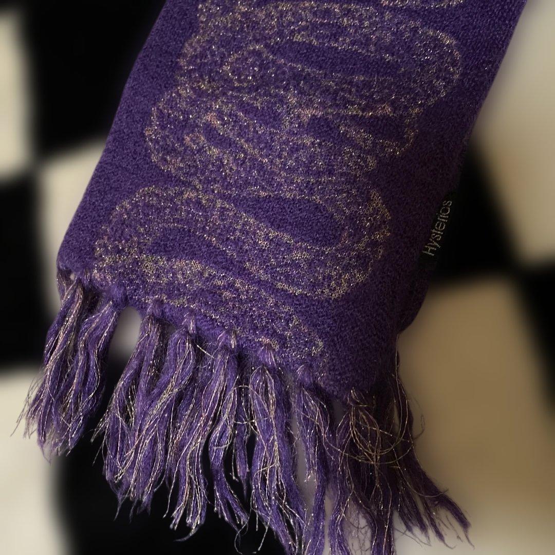 hysterics ヒステリックス スネーク モヘア ニット マフラー パープル