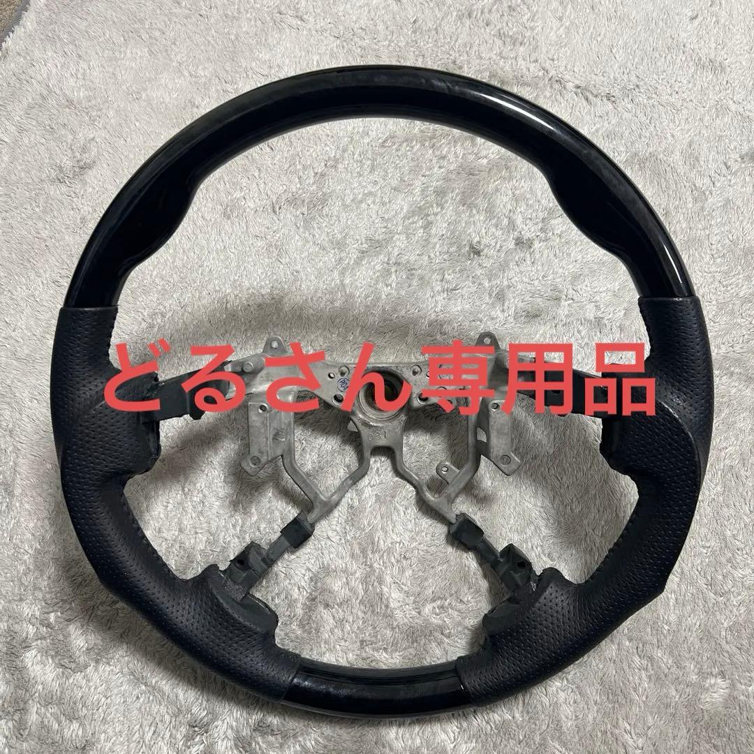 200ハイエース用ブラックウッドパンチングレザーコンビハンドル 4型ハイエース200系内装カスタム！≪ブラックウッドコンビハンドル