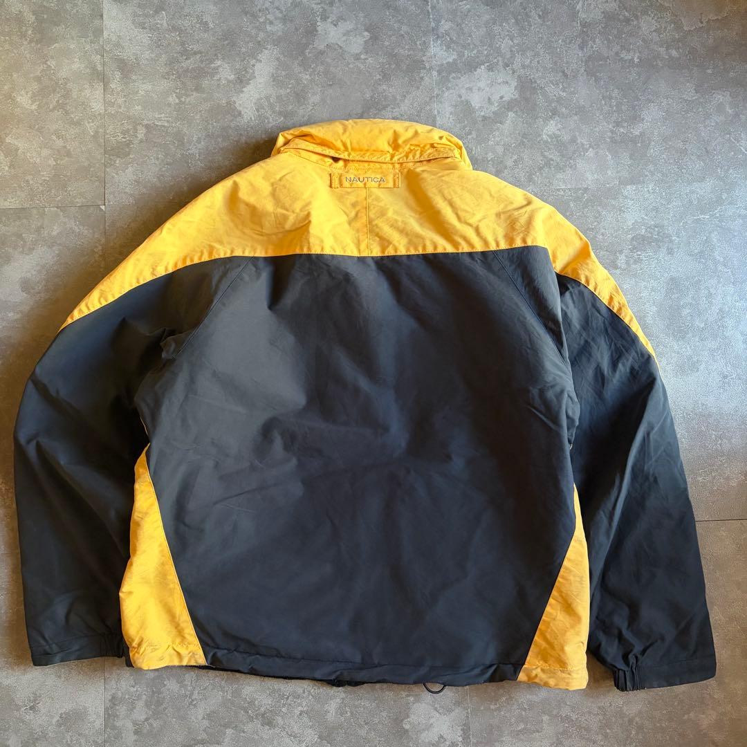 NAUTICA リバーシブルナイロンフリースジャケット ネイビー M 古着