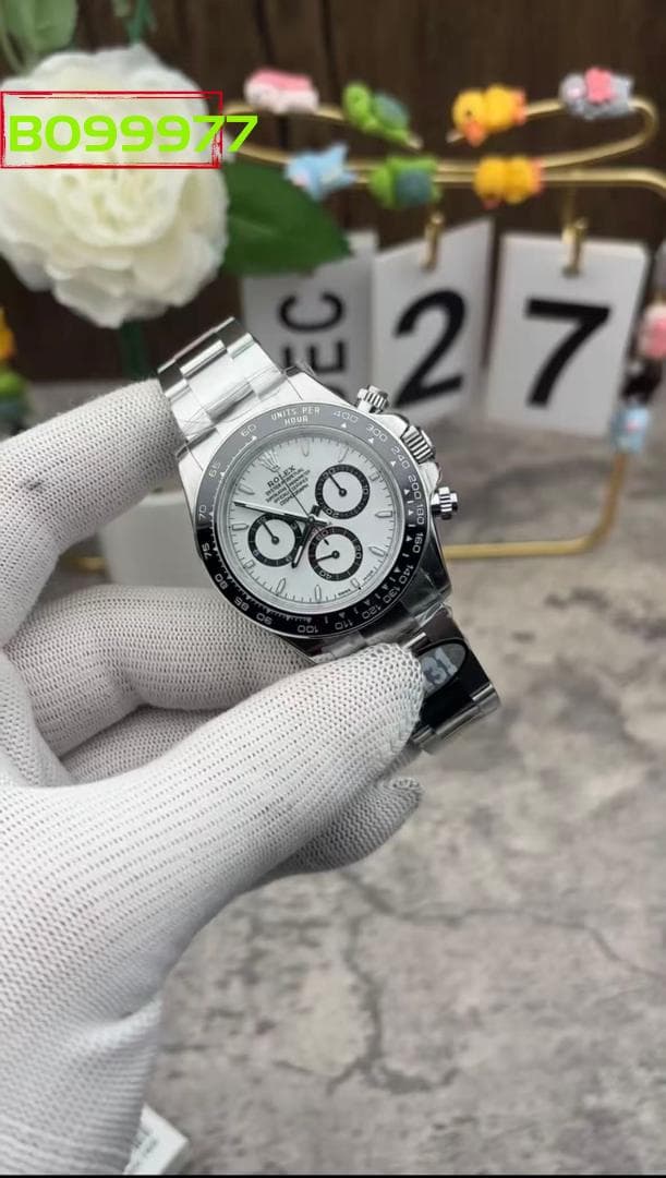 自動巻きクロノグラフ腕時計 シルバー - メルカリ