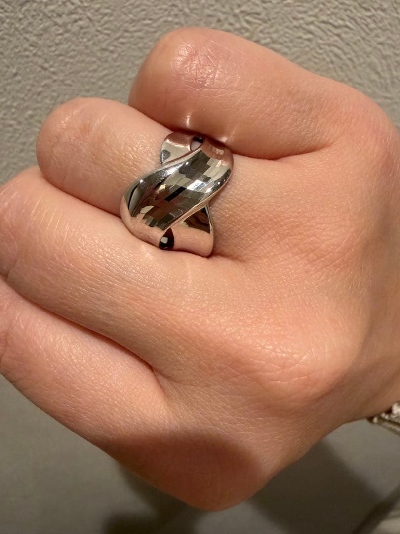 新品未使用12号　K14WG 3.89g 幅広リング　ミラーカット