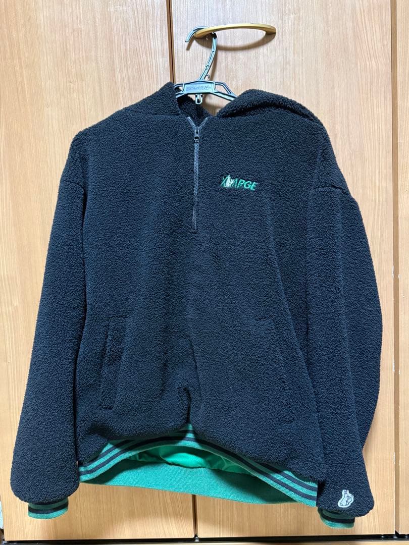 FR2×XLARGE バックパイルロゴ ハーフジップボアパーカー Mサイズ