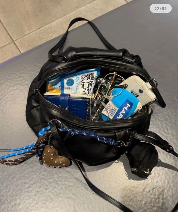 美品】ear PAPILLONNER コロンボストンバッグ ブラック - メルカリ