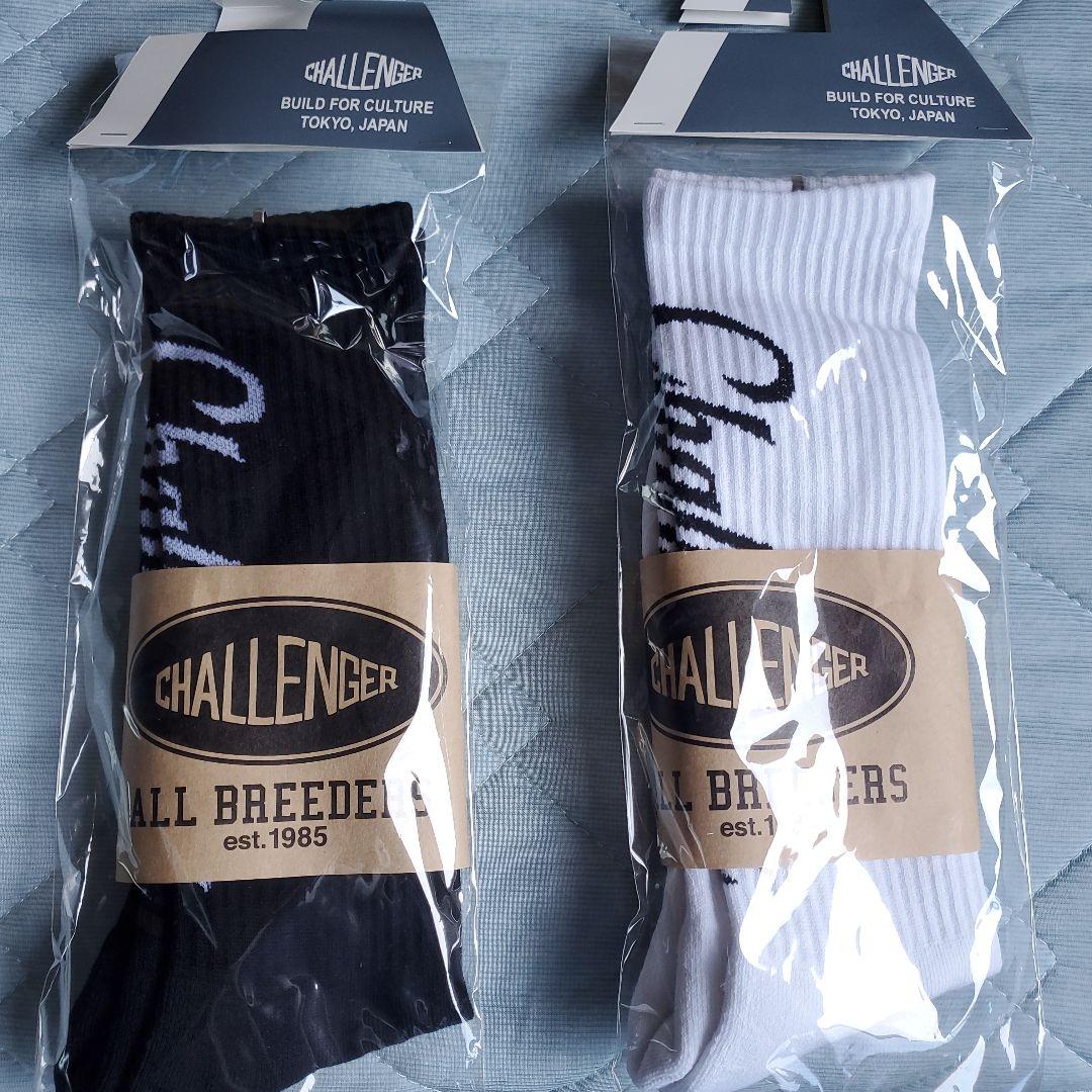 値下げレアCHALLENGERVERTICAL LOGO SOCKS チャレンジャー CHALLENGER LOGO SOCKS（BLACK） | daze & easy