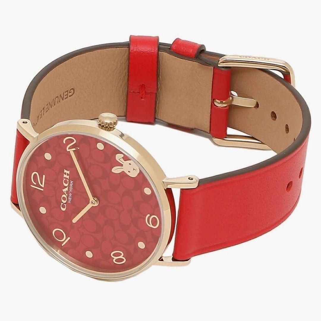 え*み様 【美品】COACH コーチ腕時計 赤レッド 干支 卯年 うさぎ 箱