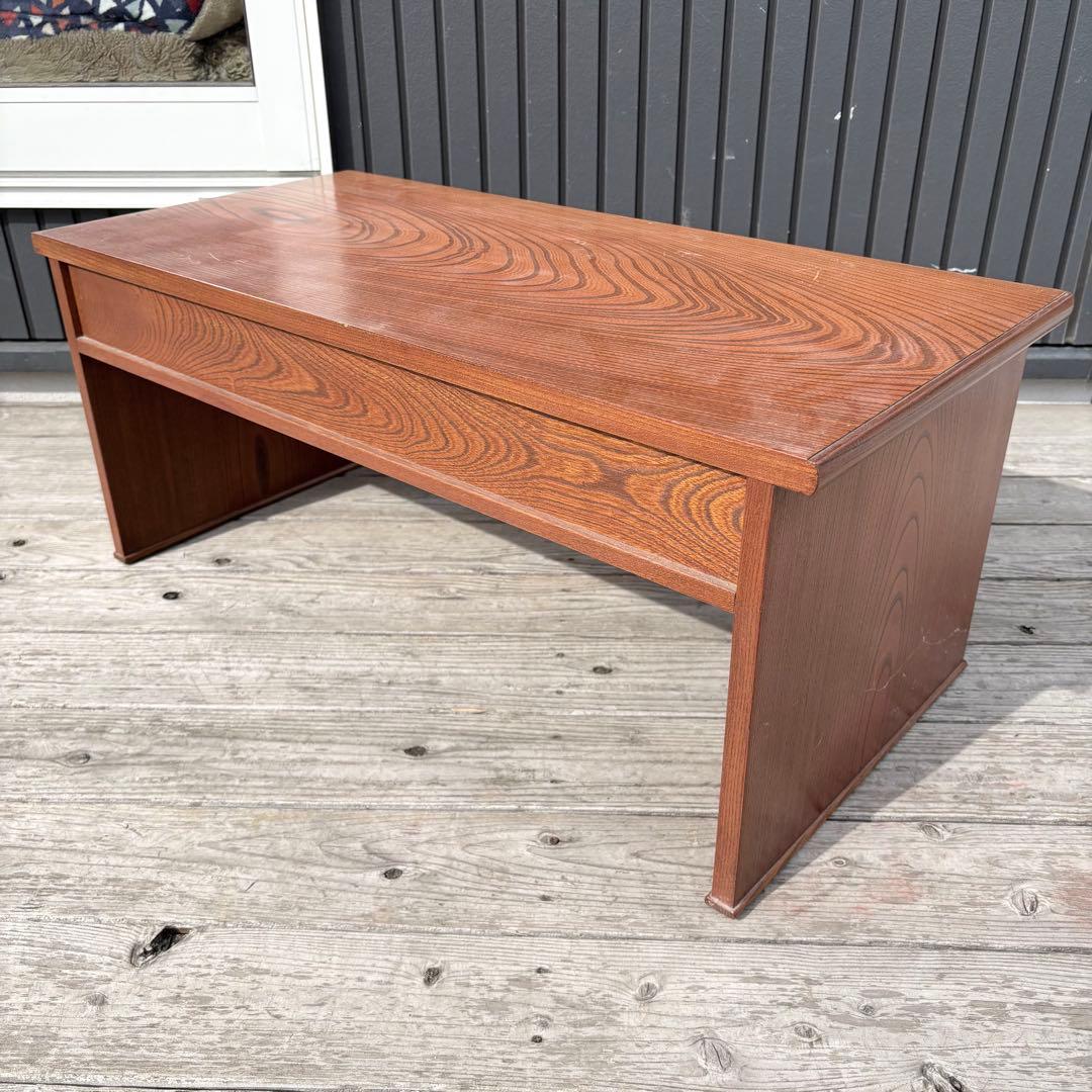 昭和レトロ 木製 ローテーブル 文机 座卓 引き出し2杯 古家具