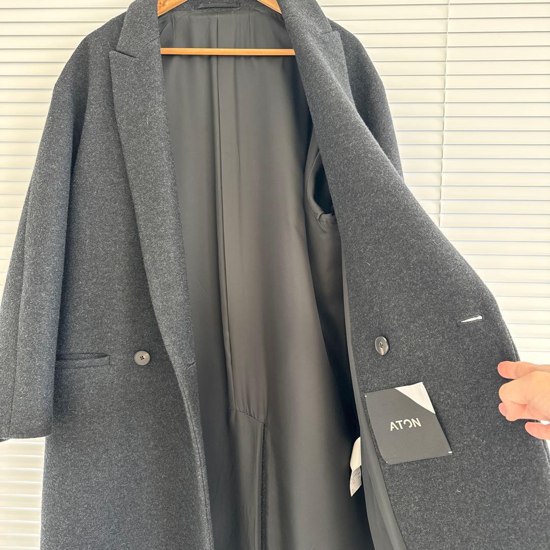 ATON チェスターコート ダークグレー