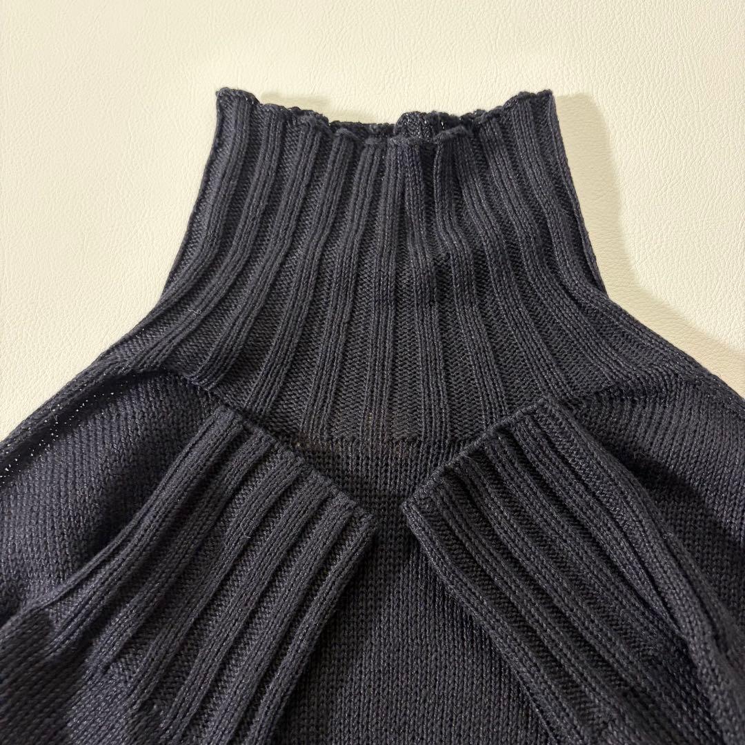 極美品 マーガレットハウエル コットンリネン ハイネックニット