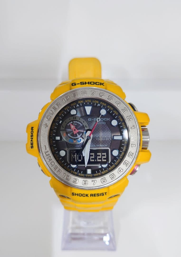 CASIO G-SHOCK ガルフマスター GWN-1000 イエロー G-SHOCK GULFMASTER GWN-1000-9A 55.8mm Yellow Resin Case with