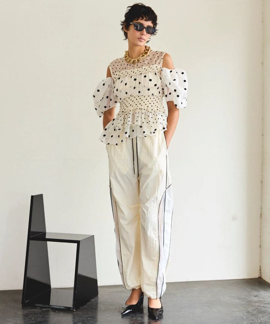 完売⭐︎メゾンスペシャル⭐︎2waySleeveDotRuffleBlouse