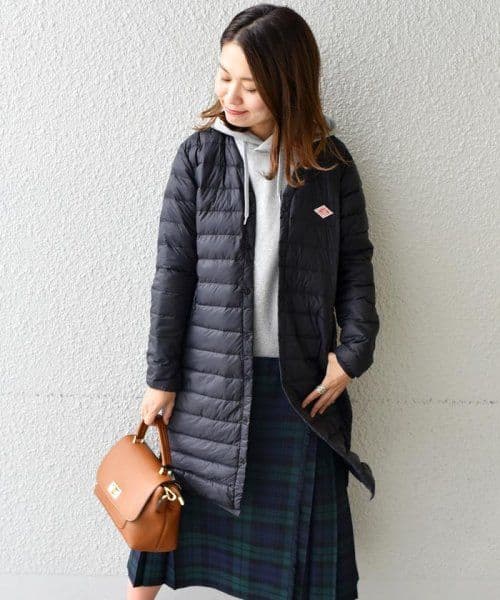 DANTON ダントン インナーダウン コート ロング 割引 ブラック 36