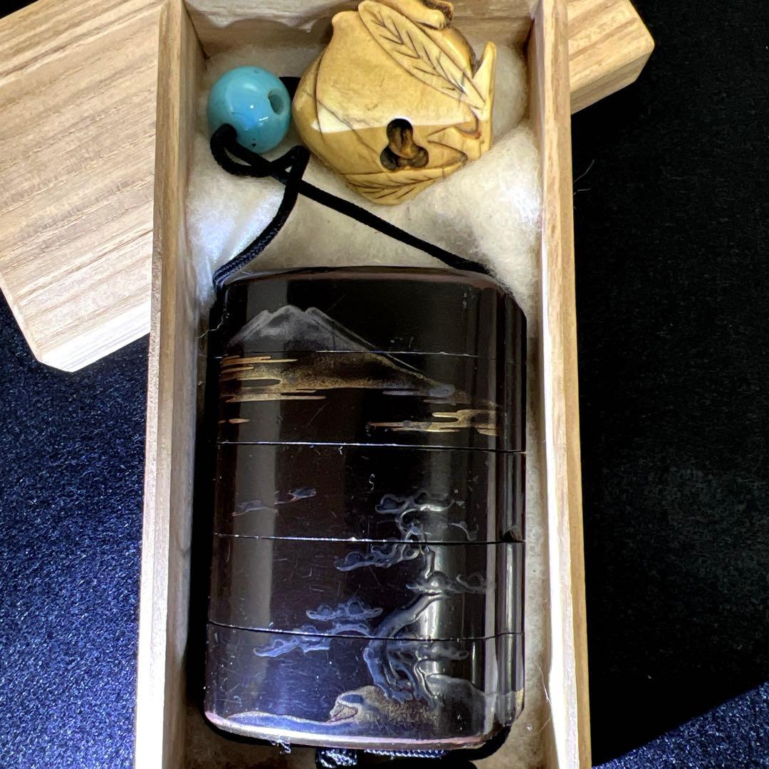 蒔絵五段印籠、根付 木箱付 94g 東Y8-0218☆2Fトコヒ - メルカリ