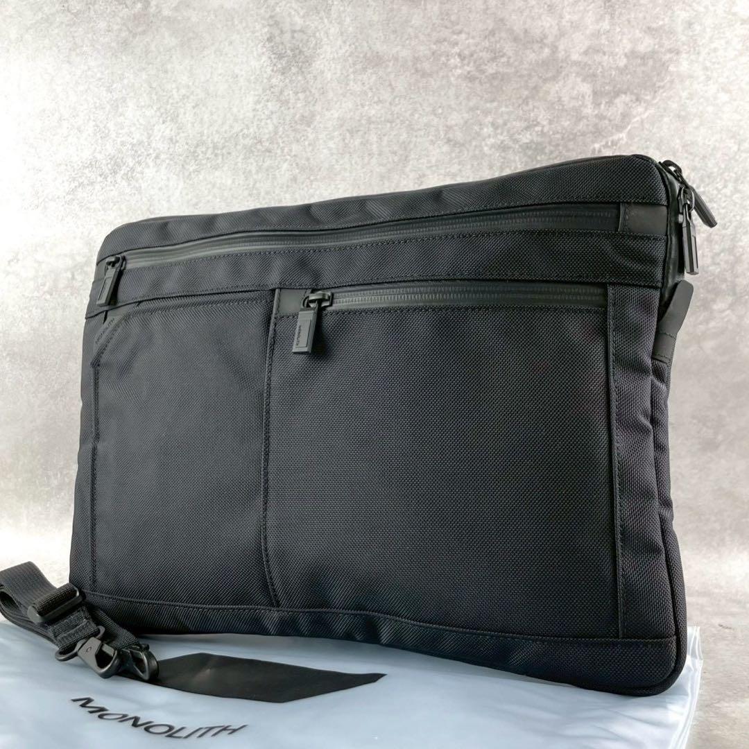未使用級 2way✨MONOLITH PC CASE OFFICE クラッチ 黒 MONOLITH - 未使用級 2way✨MONOLITH PC CASE OFFICE クラッチ 黒の