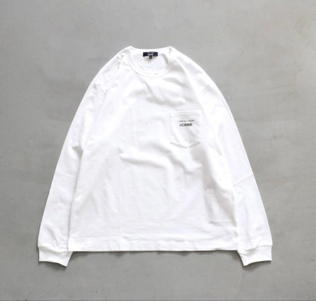 新品 コムデギャルソンオム　ロンT 白 サイズL PLAY COMME des GARCONS プレイ コムデギャルソン ロンT レッドハート