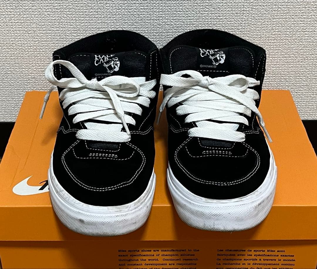 VANS HALF CAB ハーフキャブ ブラック/ホワイト 27.5cm