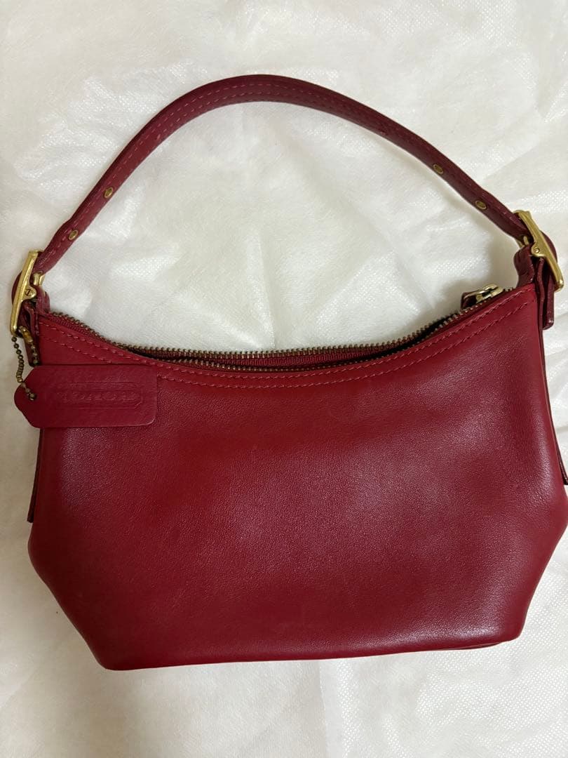coach レザー 赤 ジッパー付きオールドコーチ 9844 - メルカリ