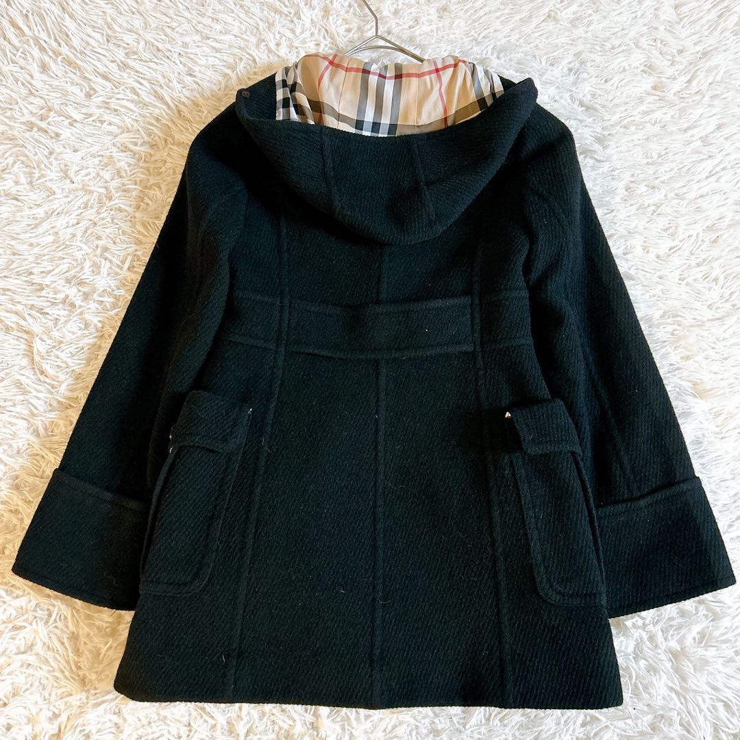 美品 バーバリーブルーレーベル ロングコート38 アンゴラ メガチェック