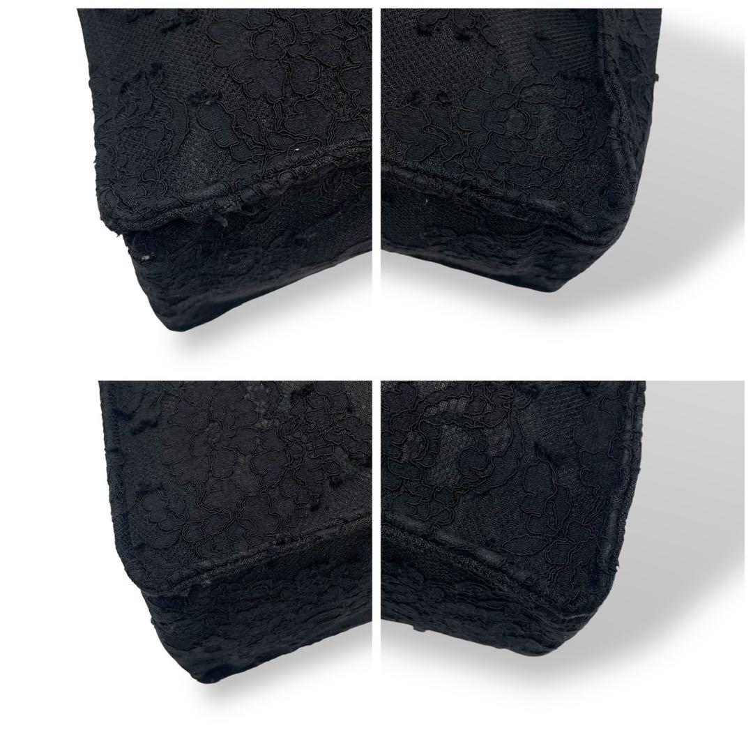 極美品 エルマンノシェルビーノ レース トート 本革 ロゴプレート